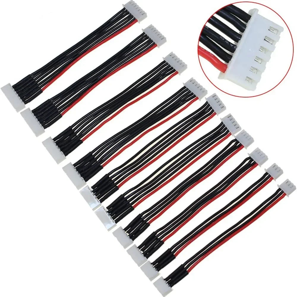 22awg 10/20/30cm 2S/3S/4S/5S/6S Battery Balance Charger Silicone Wire Extension Lead JST-XH Connector Adapter Plug for RC Drone