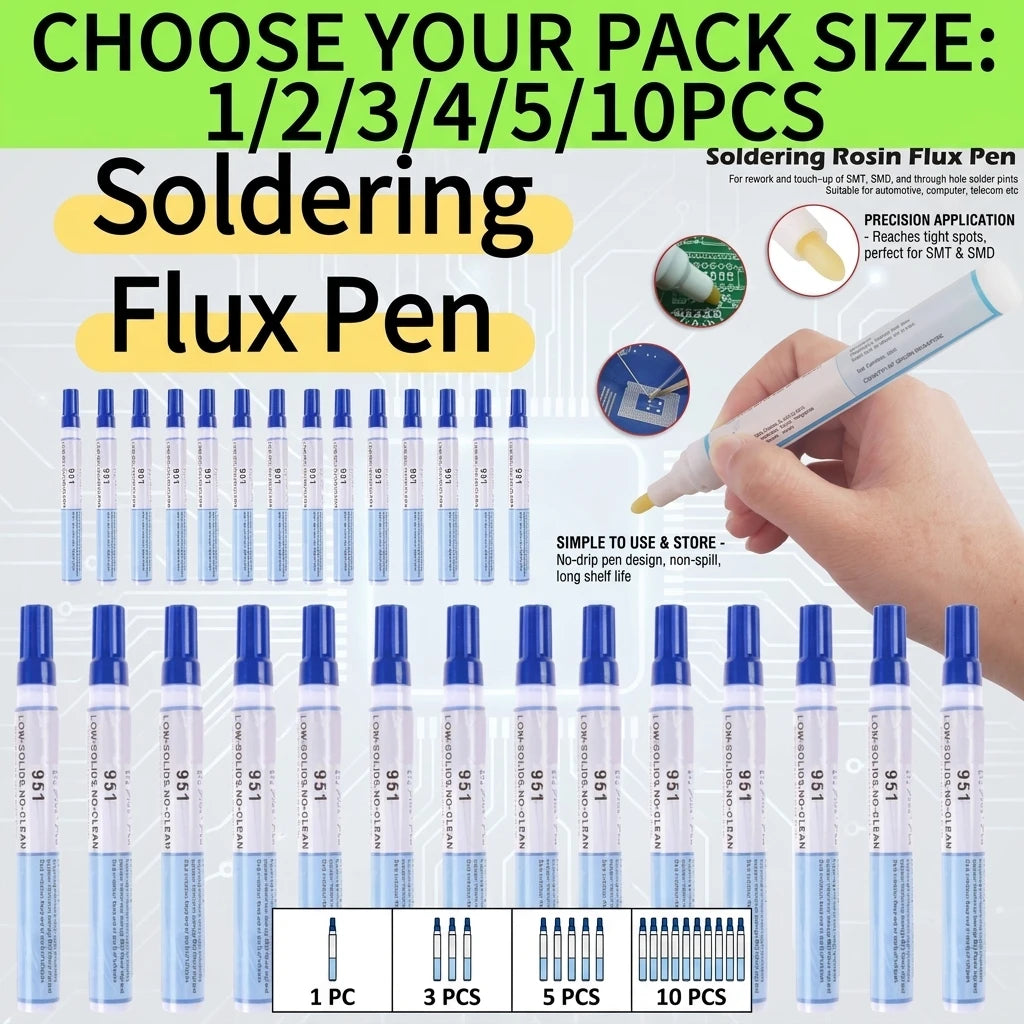 1/2/3/4/5/10pcs Soldering Flux Pen Low Solids No Clean For Solder Solar Cell Process Tool High Quality Soldering Flux Pen