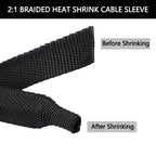 Heat Shrink Braided Cable Sleeve 4~30mm PET Heat Shrink Tube Contraction Insulation Flam Retardant Wire Wrap Sheath Protection