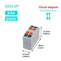 Wire Electrical Connectors Wire Push-in Terminal Block multiple in multiple out Connector Mount On Din Rail with fixing Hole