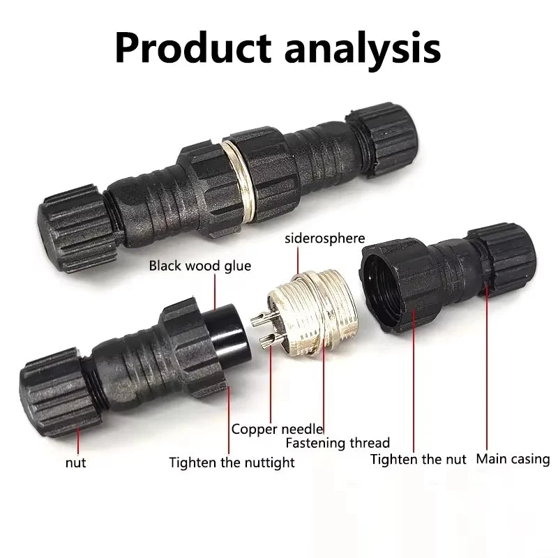 5/20Sets GX16 Aviation Connector M16 Waterproof Back Nut Docking Male&Female Plug And Socket 2/3/4pin 5pin 6pin 7pin 8pin 9pin