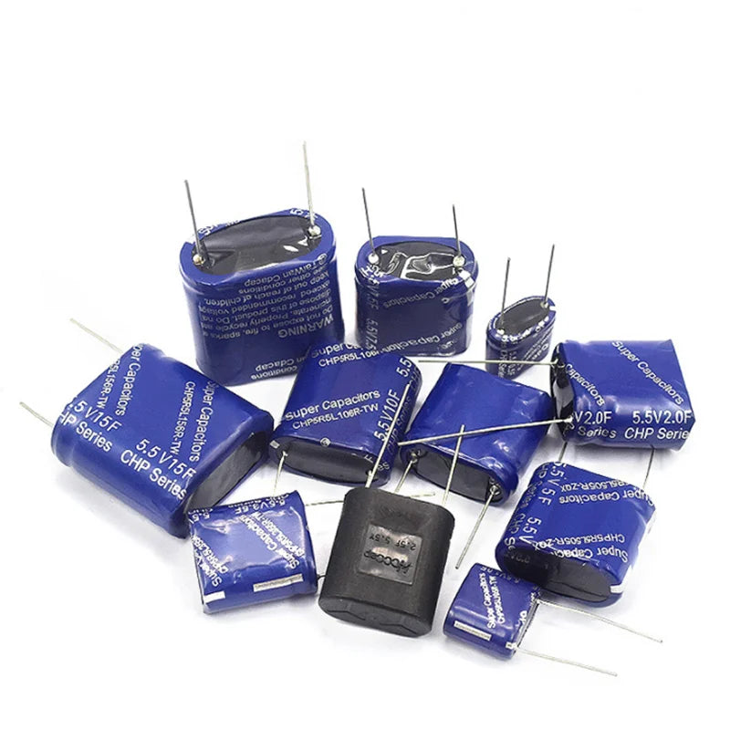 1PCS 5.5V Super Capacitor 0.5F 1.0F 1.5F 2F 2.5F 3.5F 4F 5F 7.5F 10F 15F 20F 25F 50F 60F Farad Combination Type Supercapacitor