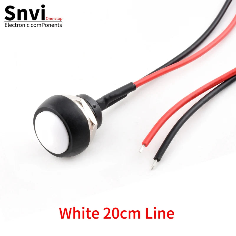 12mm Waterproof Momentary Push Button Switch PBS-33B Mini Round ON/Off Switch With Pre-wired Leads Self-Reset for Arduino DIY