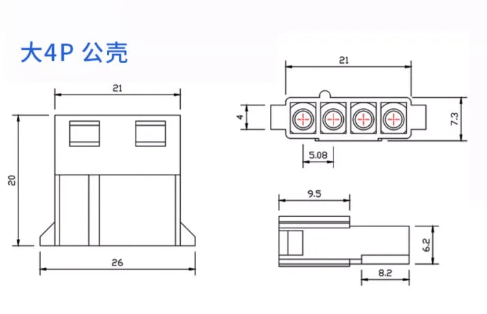 10 Set Molex 5.08mm Connector Large 4 Pin Computer ATX IDE Power Connector Plug Male Female Housing + Male Female Terminal
