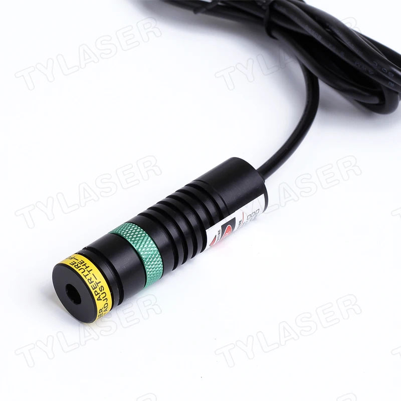 Focusable 18x65mm 520nm Green Dot Laser Module Diode for Heat Press Screen Printing Alignment Sawmill Wood Fabric Cutting Cutter