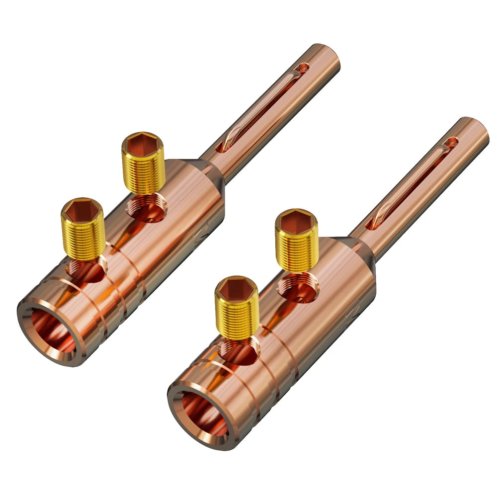 4Pcs Monosaudio Top Selling B80 Pure Copper/Gold/Rhodium Plated Banana Plug Hi-end Grade Adapter Connector Terminal Jack