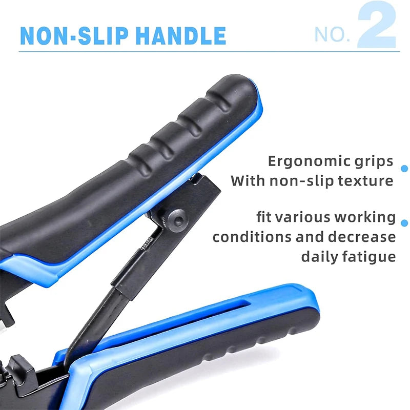 RJ45 Cat6 Crimping Tool Kit with RJ11/12/45 8P6P Network LAN Crimper Connectors and Covers Network Cable Tester Wire Stripper