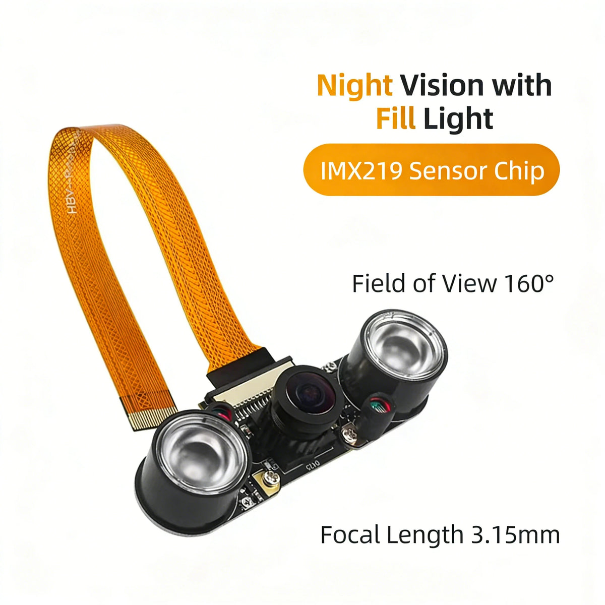 Raspberry Pi Camera for Pi 5, 8MP IMX219 Sensor, 77°-200° FOV Optional, IR Night Vision, with CSI Cable