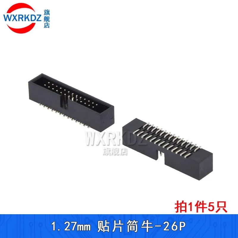 10pcs 1.27mm Pitch 6 8 10 14 16 20 26 30 34 40 50 60 Pin SMT SMD Male Shrouded Box Header IDC Connector