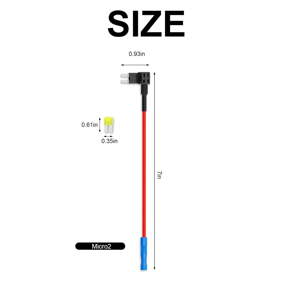 Micro2 Add a Circuit Fuse Tap 12V APT Micro II Automotive Holder Adapter Fuses Taps Connector ATR 12V with 5Pcs 20A Blade Fuse