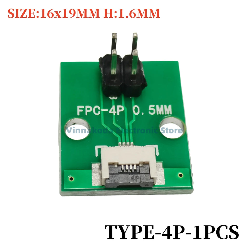 1PCS FFC/FPC Conversion Board 0.5mm Connector to 2.54MM Double Row Bent Pins 4/10/14/15/16/22/26/30/32/36/42/45/60/64/68/80/96P