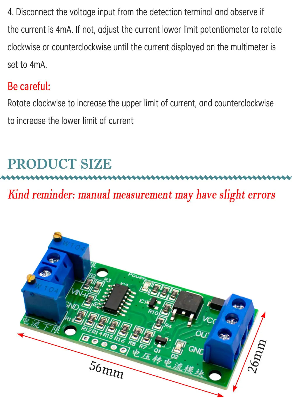 WAVGAT Linear Conversion Voltage to Current Transmitter Signal Module 0-5V to 4-20mA