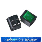 KCD4 Rocker switch ship type switch rocker power button 4/6PIN red light green light 31x25mm16A/30A 250v ON-OFF/ON-OFF-ON