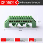 Bridge type guide rail type zero line busbar green flame-retardant terminal block 6 * 9 distribution box zero ground busbar conn