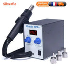Silverflo Hot Air Welding Station 600W Hot Air Soldering Station Desoldering Station for SMD PCB BGA Rework Heat Shrinking 857D+