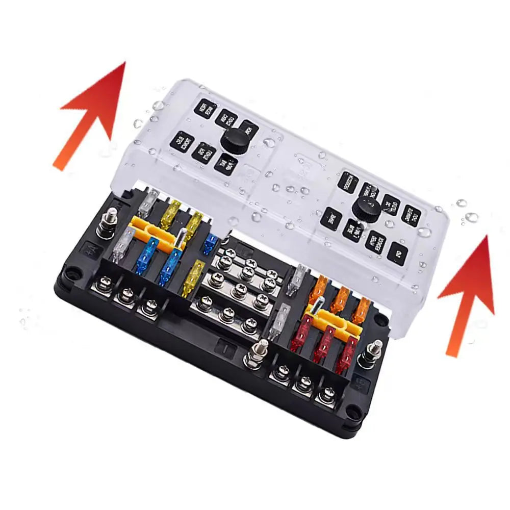 8 Way 12 Way 16 Way Blade Fuse Box 12V/24V Automotive Fuse Holder for Car Truck Boat