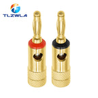 2PCS 24K Gold-Plated Musical Cable Wire Banana Plug Pro Audio Speaker Connector Plated Musical Speaker Pin Connector