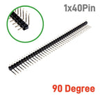 5 20 100 Pcs 2.54 MM Pitch Pin Header Male Dual Straight 90 180 Degree Single Row Right Angle SMD 1x40 Pin 2x40 Position