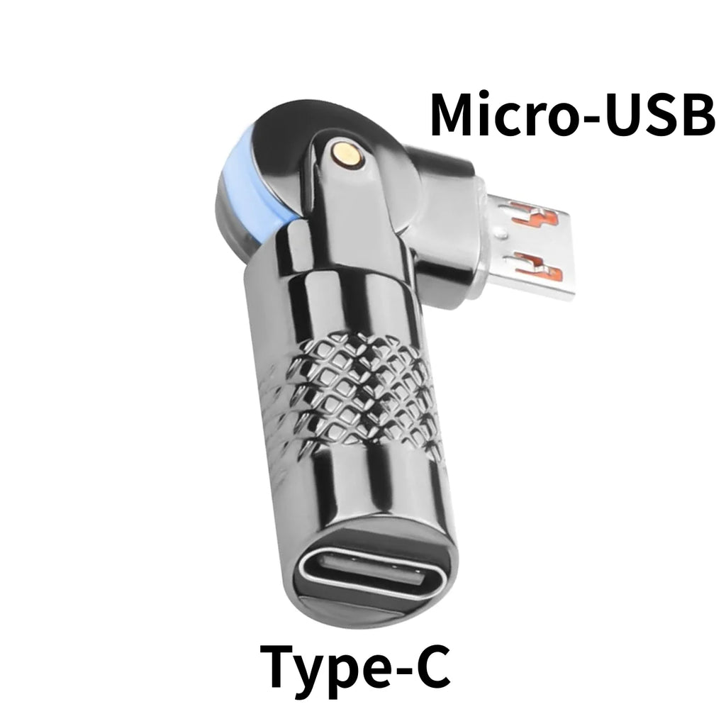 180 Degree Rotation Micro-usb to USB C Adapter Micro 5Pin Male to Type-C Female Data & Charging Connector for Android Phone