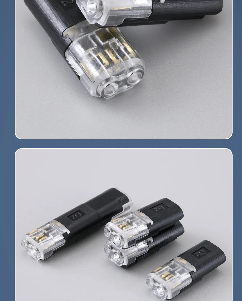 Electrical Wire Terminal No Stripping Quick Cable Connectors Dual Line Interconnection Detachable Safety Electric Wire Connector