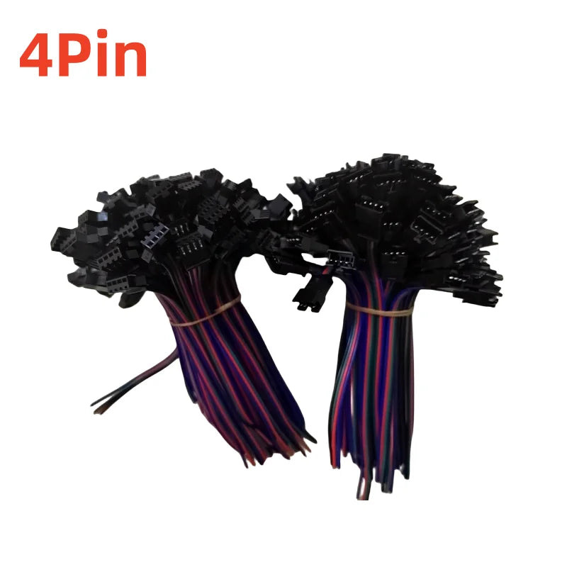 100Pairs 2pin/3pin 4pin 5pin 6Pin JST Male To Female Led Connector 15cm Wire for 2811 5050 RGB RGBW RGBCCT Led Strip Lamp Driver