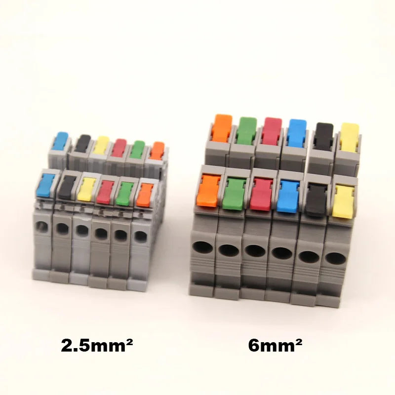 Wire Connectors Rail Type Electrical Quick Terminal Block Direct Insertion Instead Of UK ST PT Docking For Parallel Connection