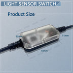 Light Sensor Switch Auto on Off Photocell Street Light Switch 5A Photo Control Photoswitch Sensor with Remote Control 3.7V-24VDC