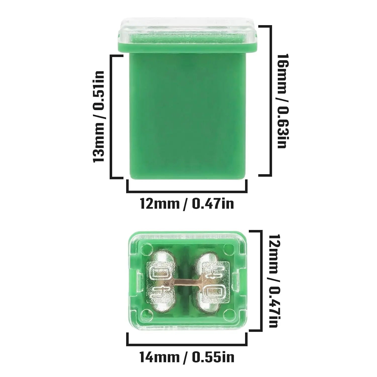 10pcs Box Jcase Fuse kit 20A/30A/40A Square Jcase Fuses Low Profile Box Shaped Fuse fusible for SUV Cars Trucks Boats Automotive