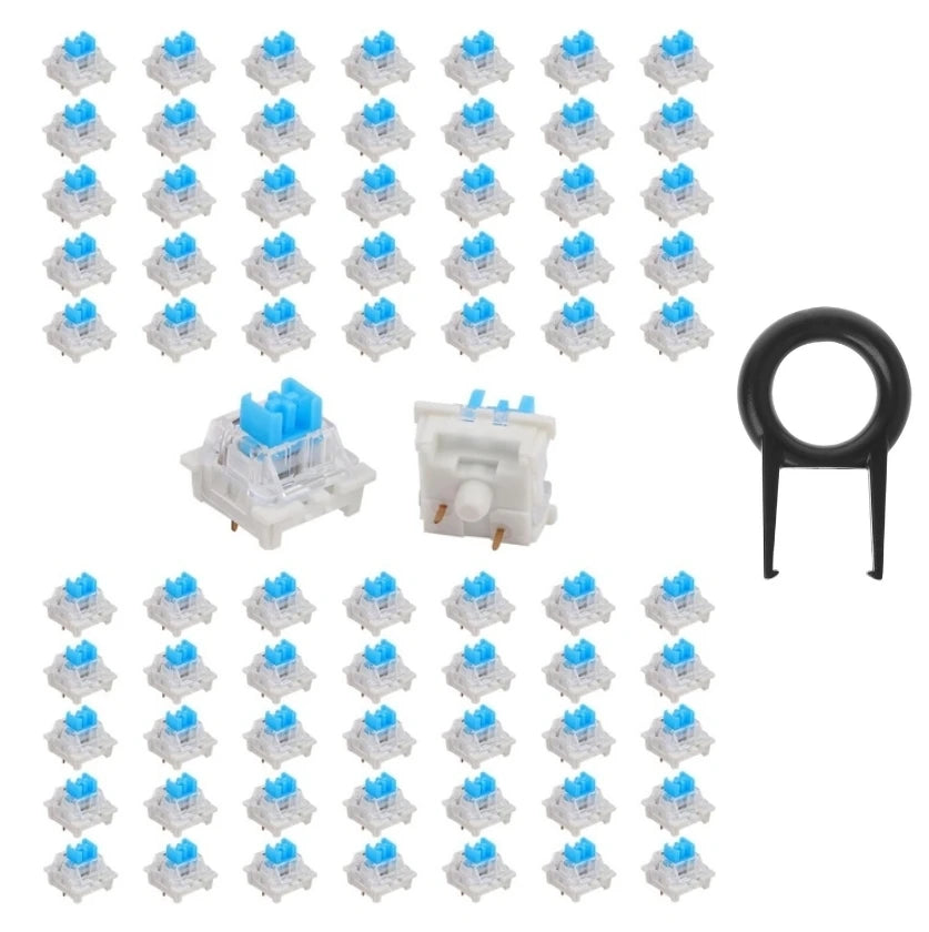 45/62/70PCS 3-pin Tactile Mechanical Keyboard Switches Plastic PC Keyboard Replacement Parts For RGB Mechanical Keyboards