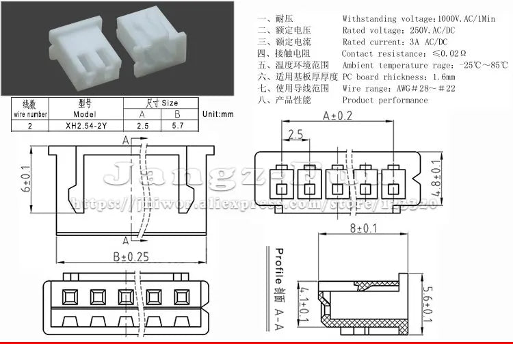 100pcs 2P JST XH 2.54 Plug 2.54mm XH2.54 2 Pin Male Female Housing Header Connectors Electric Cable Electrical Wire Connector
