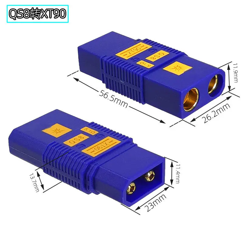 QS8-S/QS8-S+ High-Current Anti-Sparking QS8 to XT90 Adapter, Drone Lithium Battery Connector, Electric Vehicle Charging Plug
