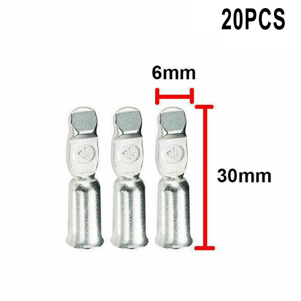 For 50A Copper Terminal Set Includes 20 Connectors Compatible With For Anderson Style Contacts Great For Batteries