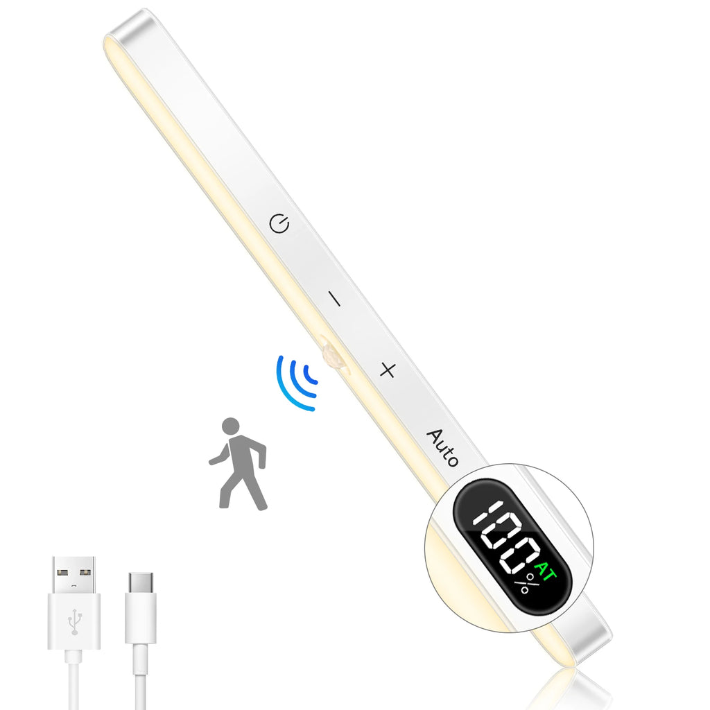 WILLED Under Cabinet Lights Rechargeable Battery Display 60 LED Touch Light Bar Motion Sensor Light Closet Light Night Lights