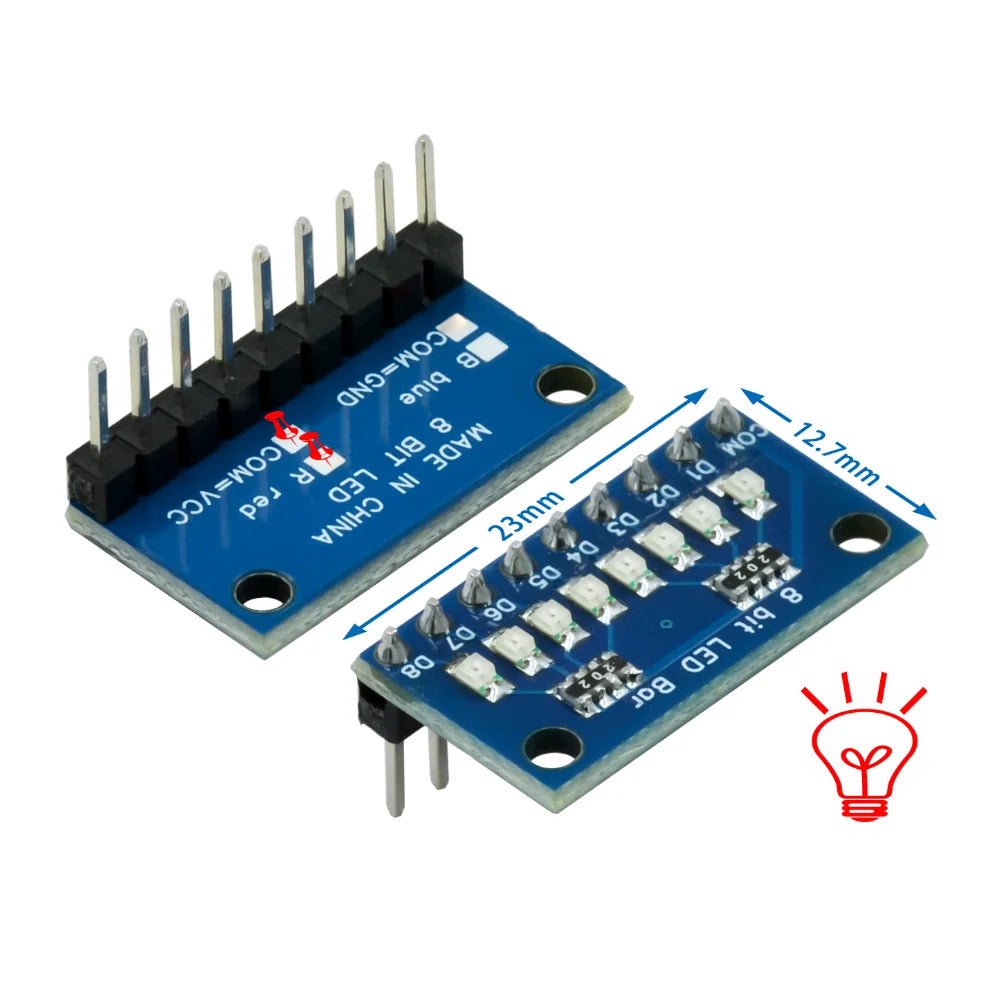 3-24V 8 Bit Blue/Red Common anode/cathode LED indicator Module Breadboard starter kit Board for MCU ARM 3d printer UNO MEGA2560