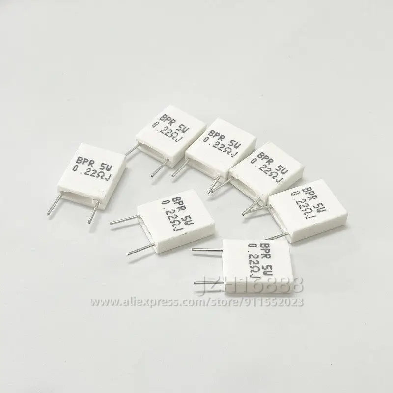 10PCS/ BPR56 5W Non-Inductive Ceramic Cement Resistor 0.1R 0.15R 0.22R 0.25R 0.33R 0.5R  0.001 0.1 0.15 0.22 0.25 0.33 0.5 Ohm