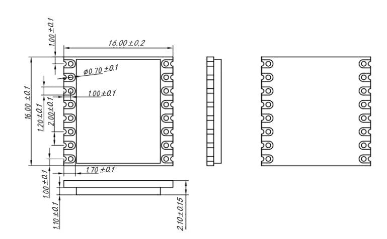 G-NiceRF | 2 PCS LORA1280-TCXO LoRa Module 2.4GHz SX1280 Long Distance SPI Interface FCC ID&CE-RED Certification