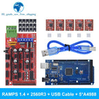 Mega 2560 R3 + RAMPS 1.4 control panel+ 5pcs A4988 or DRV8825 Stepper Motor Drive for arduino kit