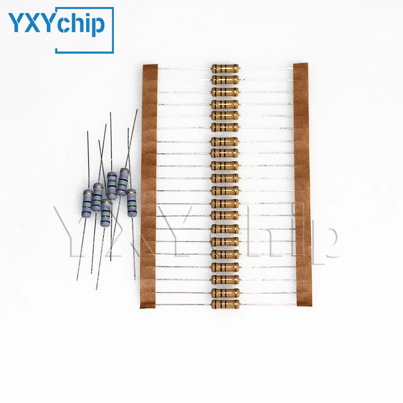 20pcs 1W 5% Metal Oxide Carbon Film Resistor 10 22 33 47 51 62 75 82 91 1K 10K 100K 2.2 4.7 22 47 100 220 470 R ohm 0.1R-10M