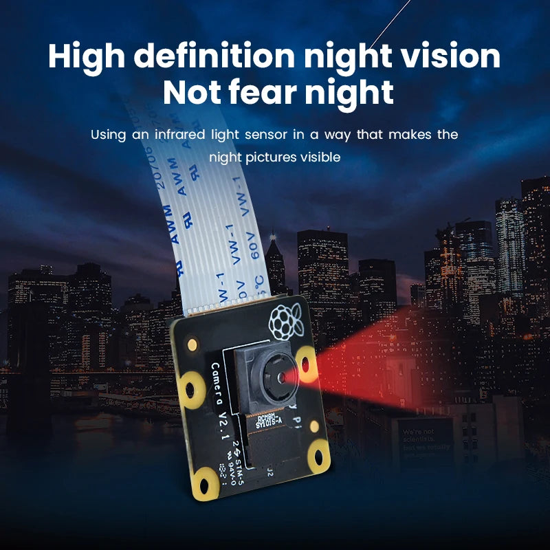 KEYESTUDIO Raspberry Pi Camera Module 5/8 Megapixels 1080p Mini HD PiNoIR Camera Wilde Angle Module For Raspberry Pi 2/3/3B/4/4B