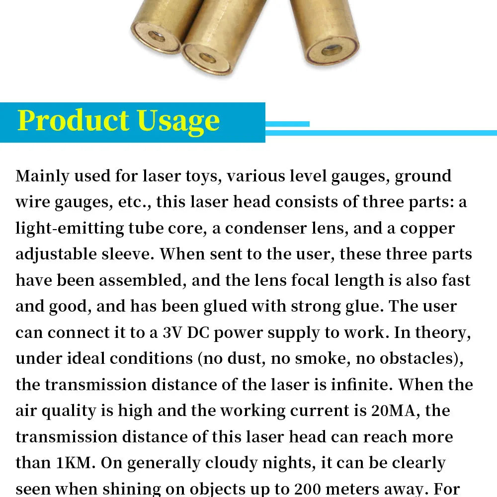 1/5/10Pcs Laser Head 650nm 9mm 3V 50mW Laser Cross Diode Module Red Copper Head Line / Point / Cross Laser Diode
