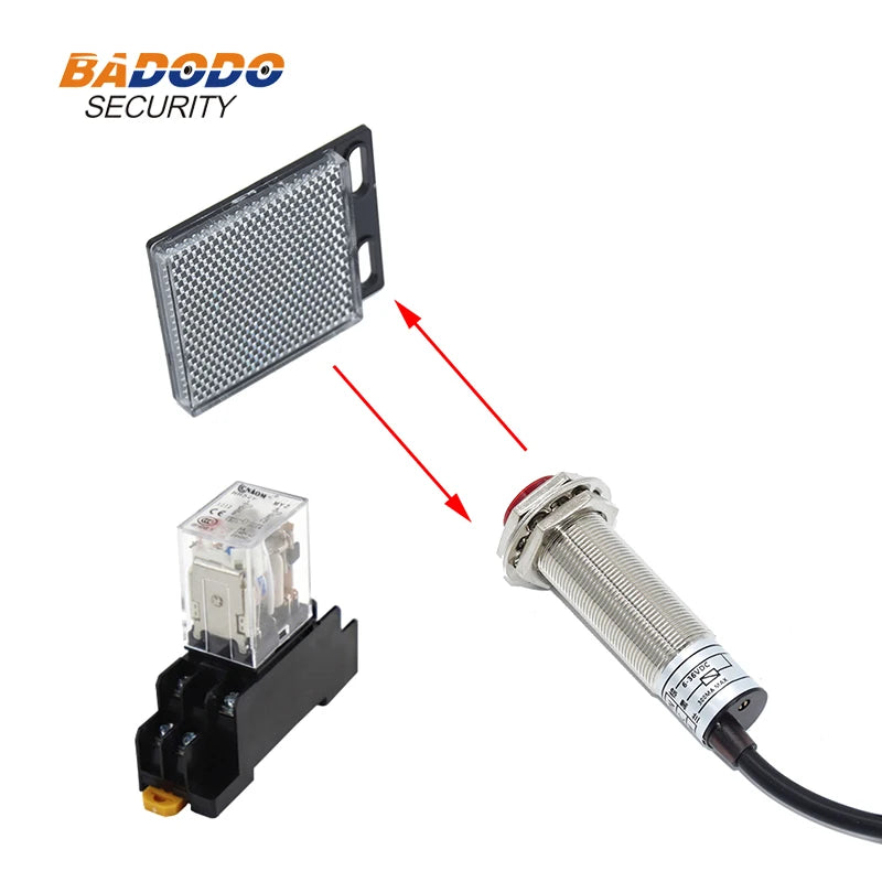 Waterproof Reflective Laser Photoelectric Switch Sensor Detector 20m Distance NPN PNP Output For Barrier Gate Alarm