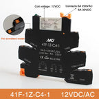 Din Rail Slim Relay Module 41F-1Z-C4-1 Integrated PCB Mount Power Relay With Relay Holder  Relay Socket 6.2mm