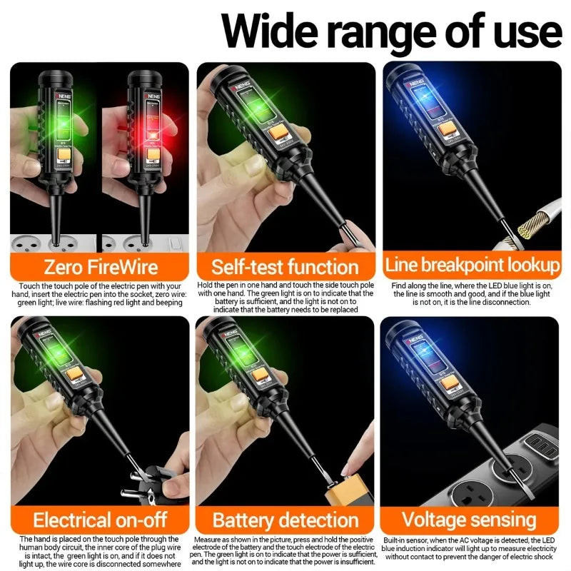 Multifunctional Color Light Voltage Tester Pen Intelligent Electrician Induction Test Pen Breakpoint Live Wire Detector