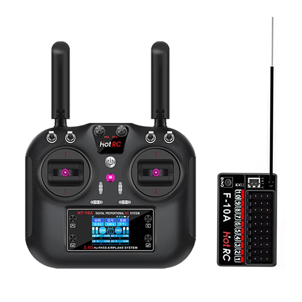 Hotrc  HT-10A/HT-8A HT10A 2.4Ghz 10CH/ 8CH  Remote Controller F-10A Receiver For RC Airaft Vehicle Boat Drone Accessories Parts