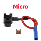 12V MINI SMALL MEDIUM Size Car Fuse Holder Add-a-circuit TAP Adapter with 10A Micro Mini Standard ATM Blade Fuse