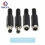 DC female male Power Plug 5.5mm x 2.1mm Male Female Jack Socket Adapter Connectors Set For DIY Projects Connector