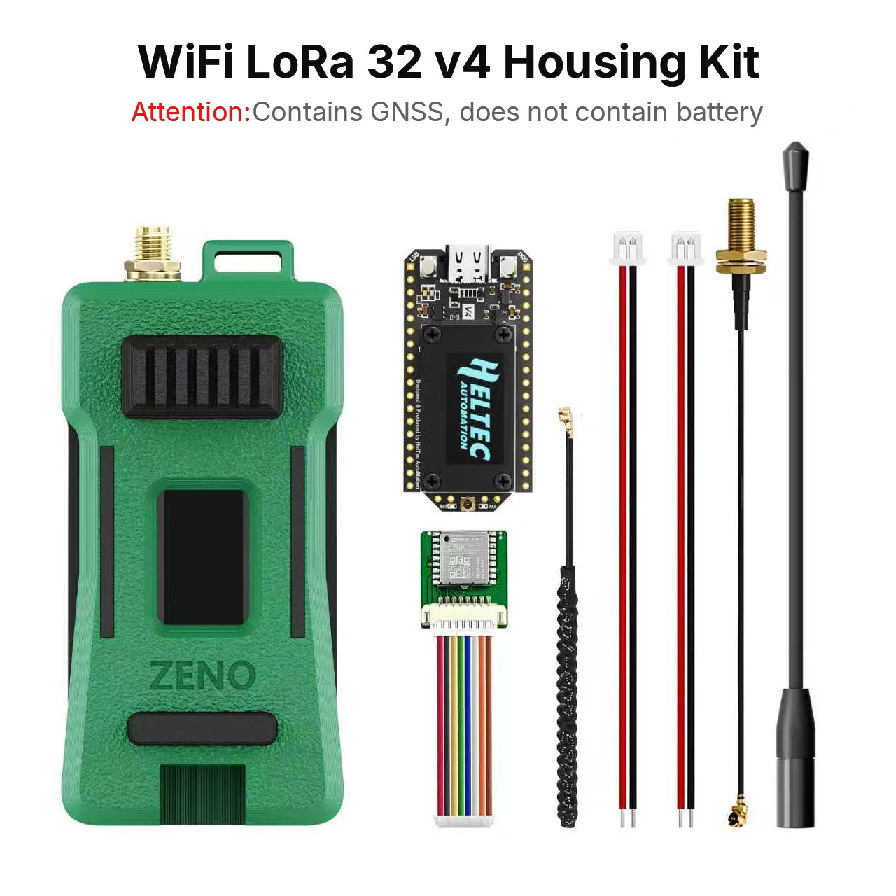 Heltec V4 WIFI Lora 32 Meshtastic GPS package ESP32-S3 SX1262 Dev-Board Kit Case Green Antenna GPS Module Installable Meshcore