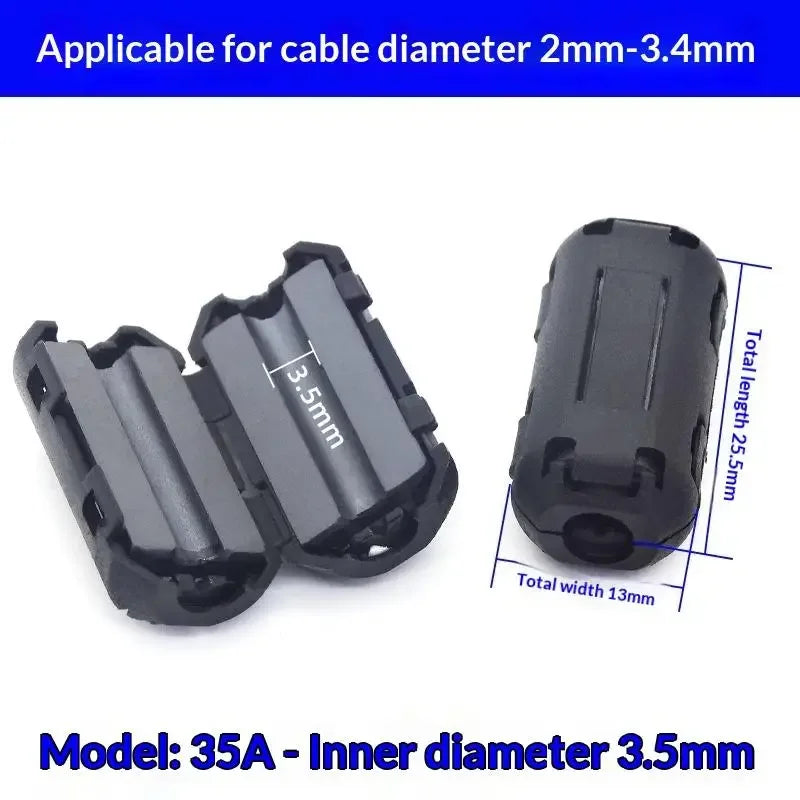 5/10Pc Noise Filter Ring Wiring Cable Clamp 3.5-13mm Toroidal Core Ferrite Bead Clip Choke RFI Noise Filter Clip Noise Filter