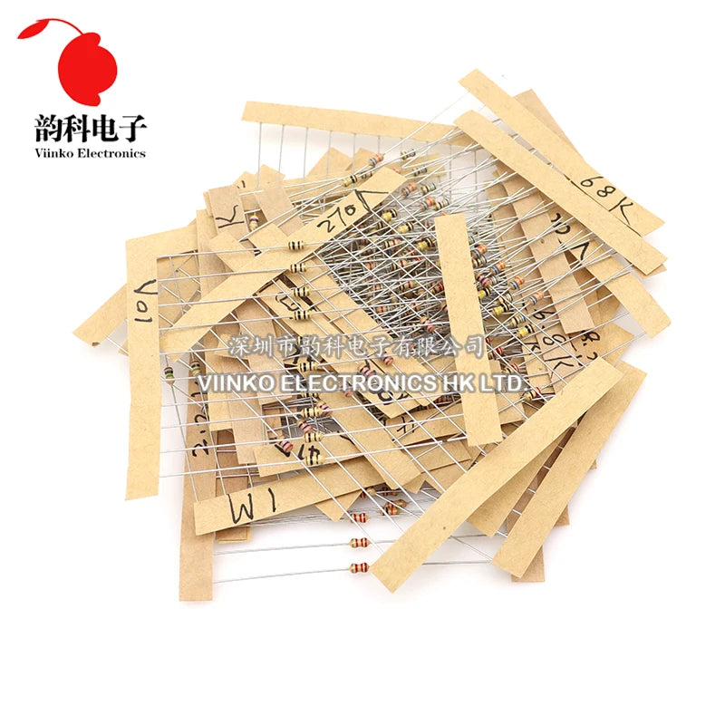 640pcs 1/8W Carbon Film Resistor Kit 5% Resistance Assorted Set 64valuesX10pcs 1R - 10M ohm 0.125W Sample Pack
