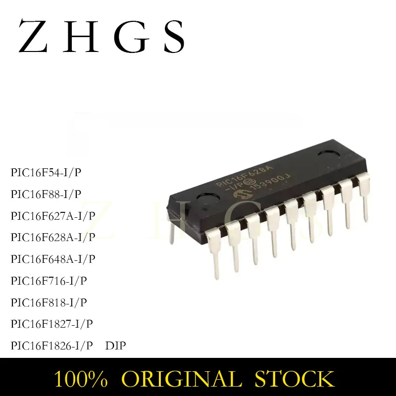 5PCS PIC16F54 PIC16F88 PIC16F627A PIC16F628A PIC16F648A PIC16F716 PIC16F818 PIC16F1826 PIC16F1827 -I/P DIP-18 IC Chip In Stock